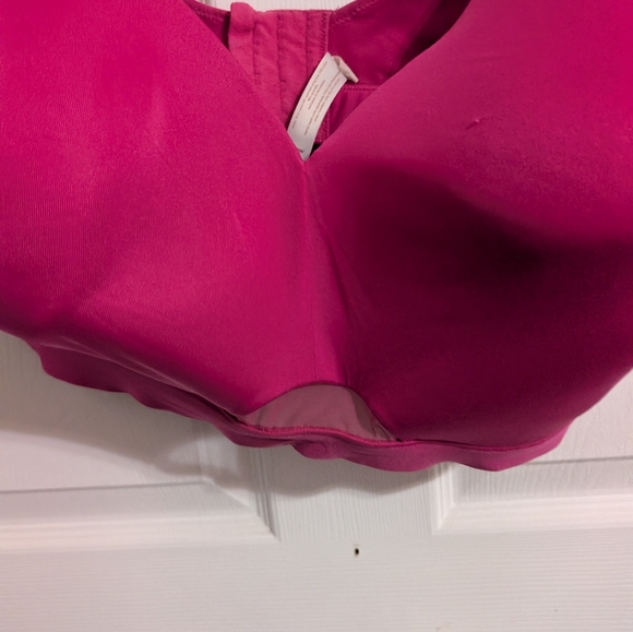 Cacique Lane Bryant Bra Lightly Lined Full Coverage No Wire Black Pink Size 44G - Picture 10 of 12